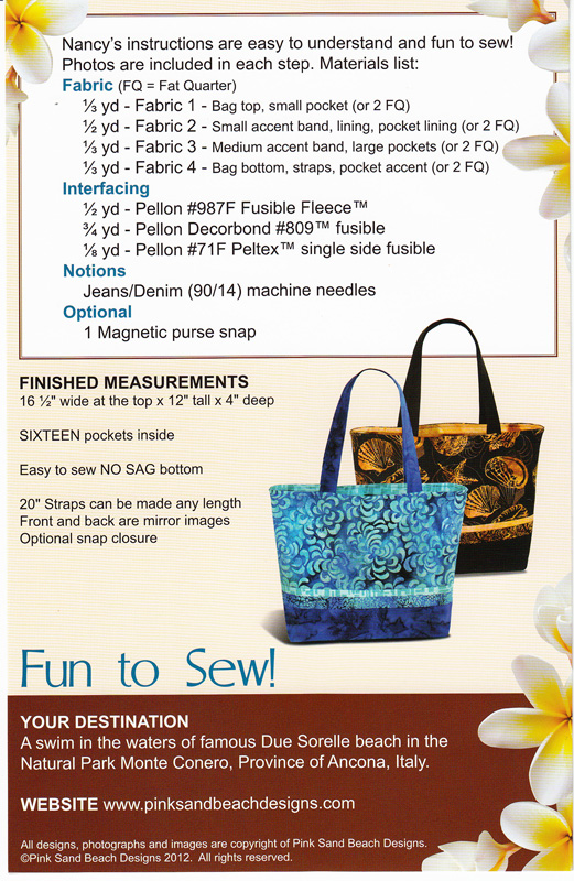 Home Â» Printed Patterns Â» Bags and Purses Â» Tuscany Tote Pattern