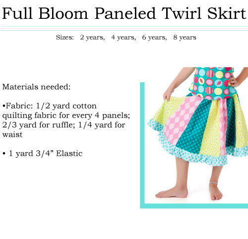 Children&apos;s Boutique Sewing Patterns: Twirl SKORT Skirt Sewing